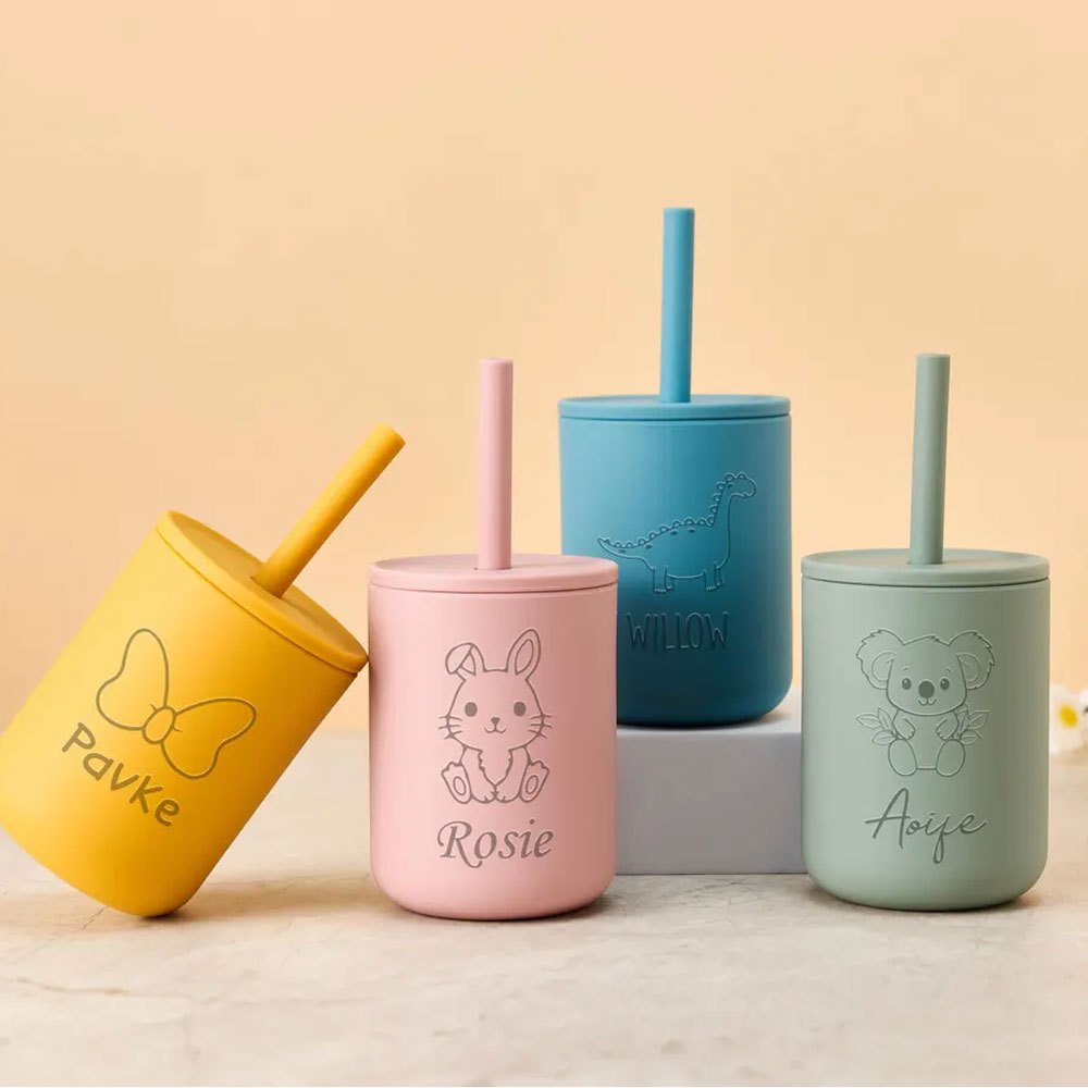 Baby Food Jars With Lids - Gobelet à paille en silicone personnalisé